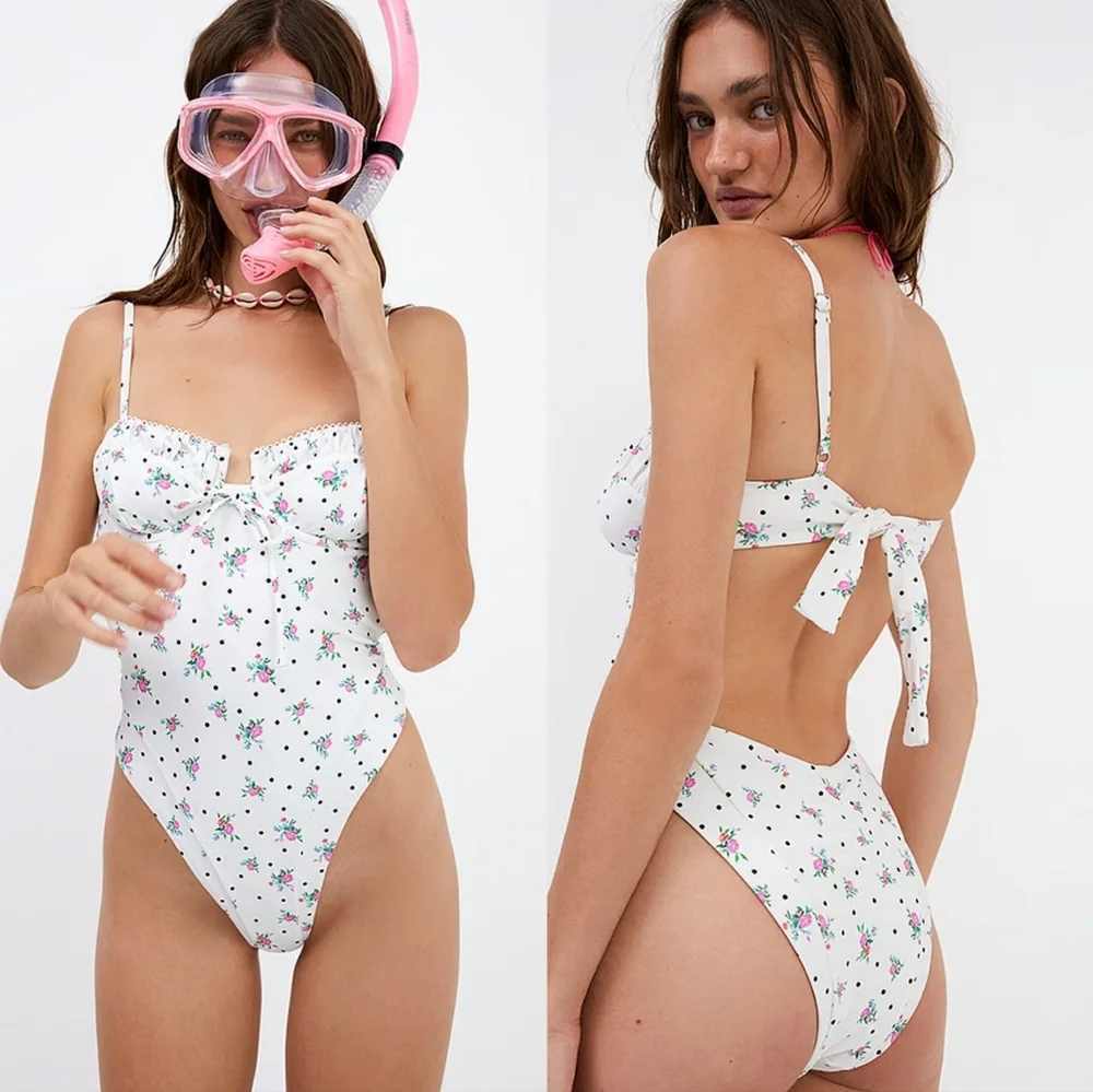 New!For‎ Love And Lemons Rosewater One Piece Swimsuit